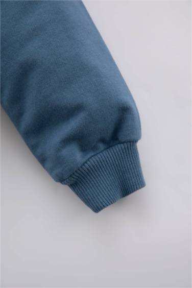 Baby Boy Slogan Printed Sweatshirt Fabric 2-Pack