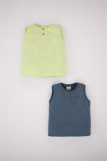 Baby Boy Crew Neck 2 Piece Sleeveless T-Shirt