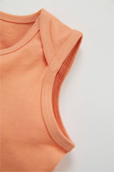 Baby Boy Animal Patterned Combed Cotton 2 Piece Short Sleeved Snap Fastener Body