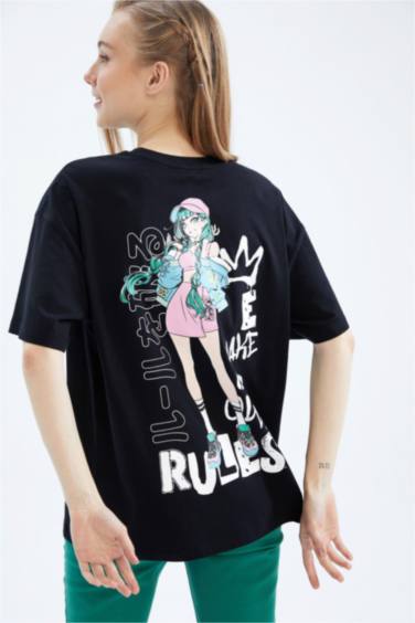 Coool Oversize Fit Printed Short Sleeve T-Shirt