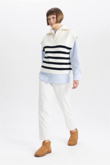 Брюки папербаг из бархата