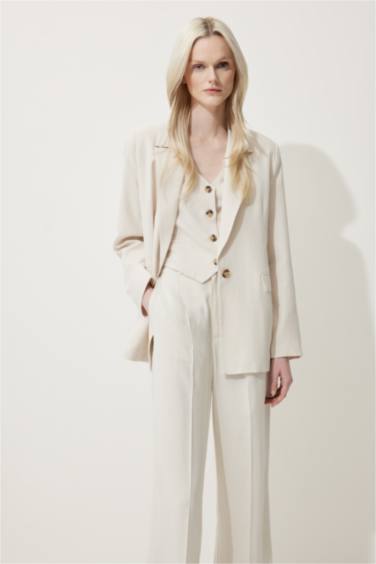 Oversize Fit Linen Blend Blazer