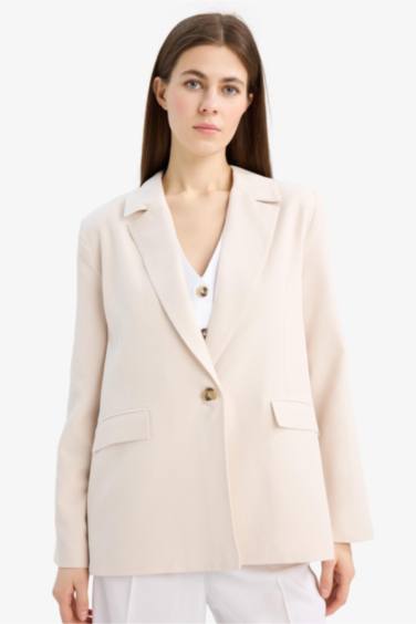 Oversize Fit Linen Blend Blazer