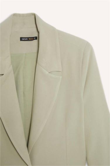 Oversize Geniş Kalıp Keten Karışımlı Blazer Ceket