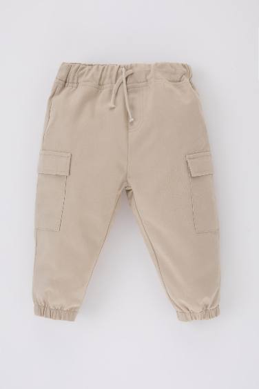 Baby Boy Regular Fit Straight Leg Gabardine Trousers