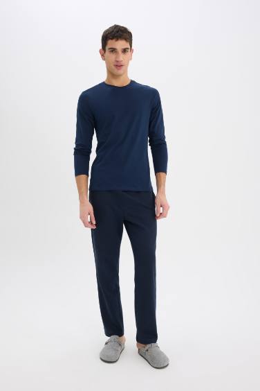 Slim Fit Dar Kesim Bisiklet Yaka Uzun Kollu Üst