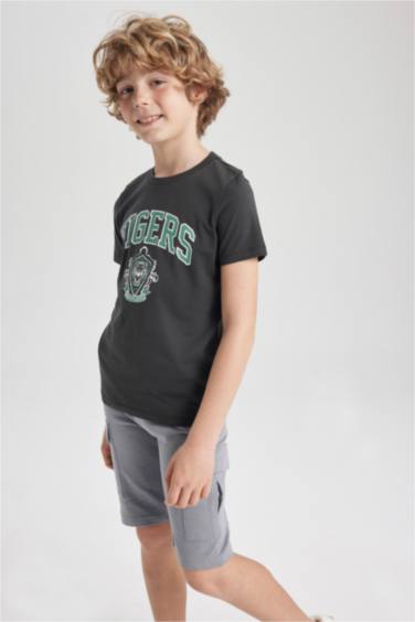 T-Shirt Imprimé à Manches Courtes Col Rond pour Garçon