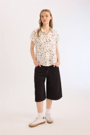 Regular Fit Viscose Short Sleeve Shirt