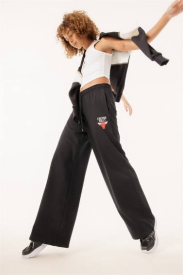 NBA Chicago Bulls кең аяқ 3 көтерілген жіп кең етек Шалбар