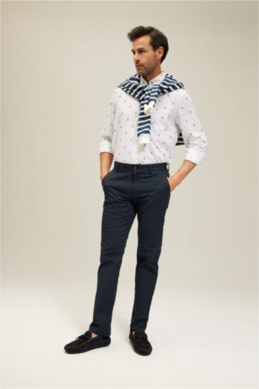 Рубашка стандартного кроя с длинным рукавом из 100% хлопка