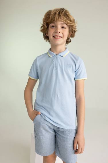 Boy Regular Fit Polo Neck Pique Short Sleeved Polo T-Shirt