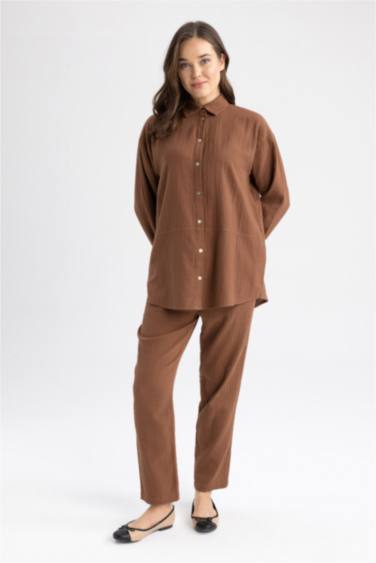 بنطلون واسع بيزك برباط على الخصر