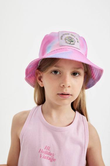 Girl Embroidered Cotton Bucket Hat