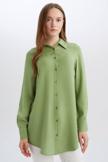 Regular Fit Basic Long Sleeve Shirt Tunic