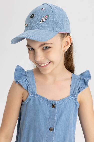 Girls Embroidery Cotton Cap Hat