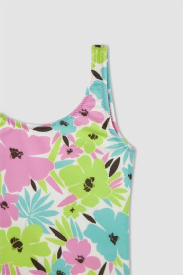 Maillot de Bain à Motif Floral Pour Fille