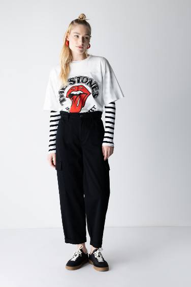 Paperbag Cargo Gabardine Cotton Trousers