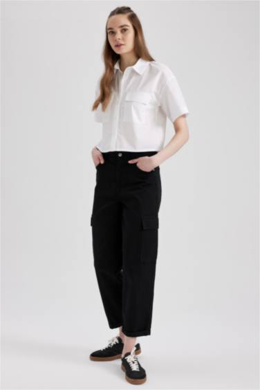 Paperbag Cargo Gabardine Cotton Trousers