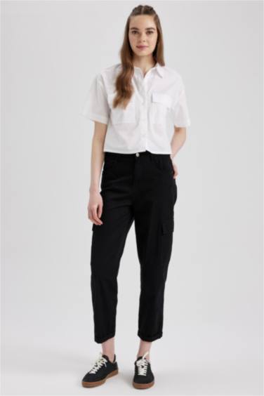 Paperbag Cargo Gabardine Cotton Trousers