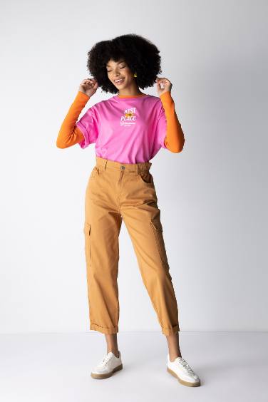 Paperbag Cargo Gabardine Cotton Trousers