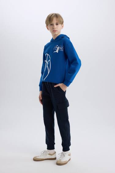 Boy Regular Fit Elastic Leg Cargo Jogger Sweatpants