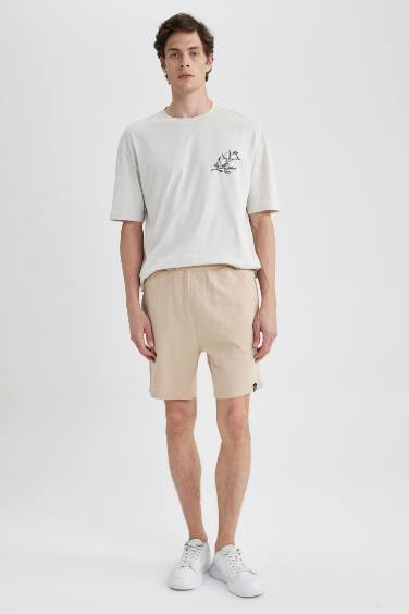 Regular Fit Sweatshirt Fabric Shorts