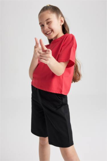 Girls Crop Short Sleeve T-Shirt