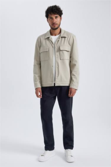 Regular Fit Polo Collar Overshirt