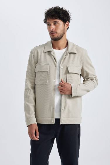 Regular Fit Polo Collar Overshirt