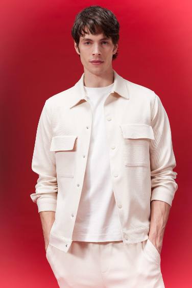 جاكيت قميص قصة عادية بياخة بولو