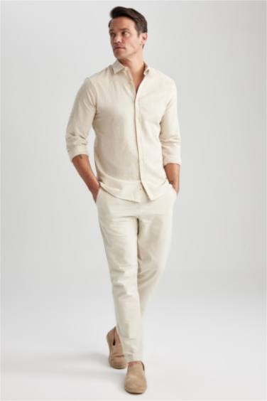 поло жаға мақта Ұзын жеңді көйлек