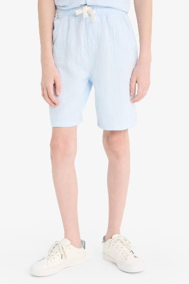 Boy Regular Fit Muslin Shorts