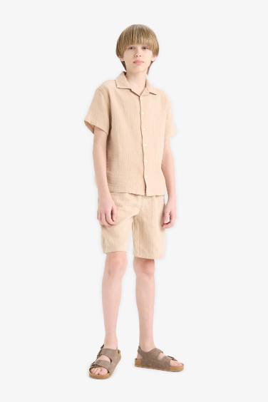 Boy Regular Fit Muslin Shorts