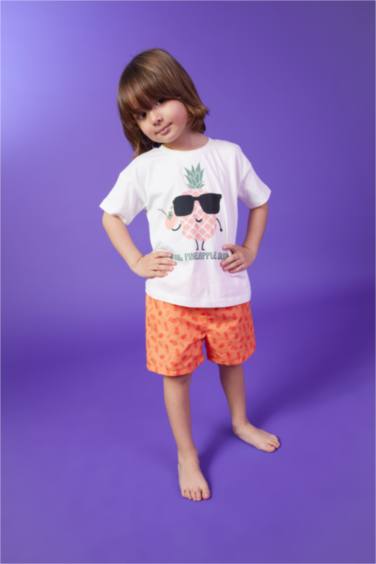 T-Shirt à Manches Courtes à Motif Fruits Coupe régulière pour Bébé garçon