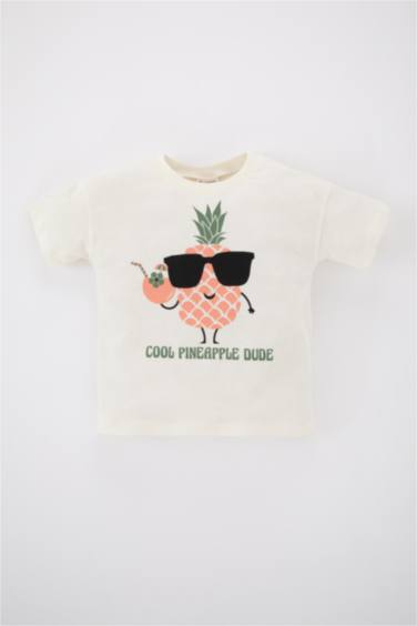 T-Shirt à Manches Courtes à Motif Fruits Coupe régulière pour Bébé garçon