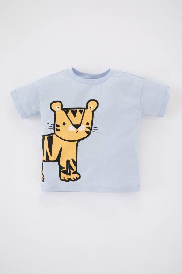 Baby Boy Regular Fit Animal Patterned Short Sleeve T-Shirt