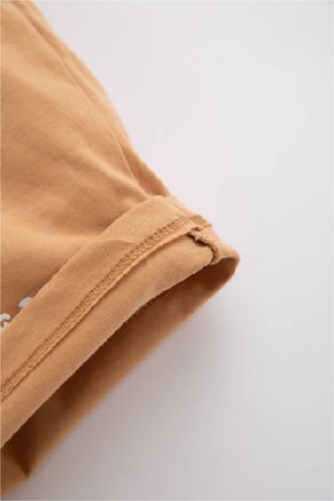 Baby Boy Regular Fit Slogan Printed Shorts