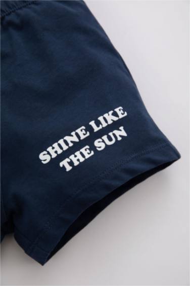 Baby Boy Slogan Printed Shorts