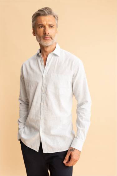 Рубашка стандартного кроя с длинным рукавом