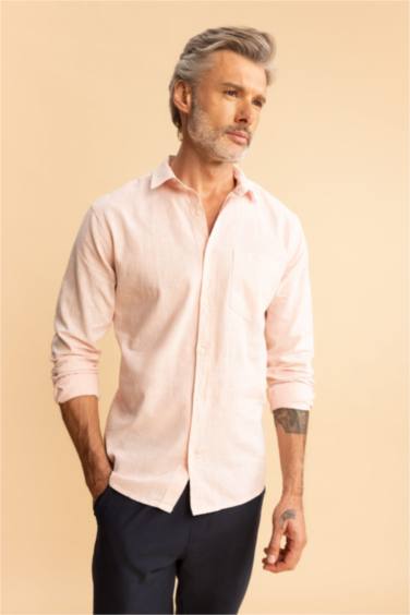 Рубашка стандартного кроя с длинным рукавом