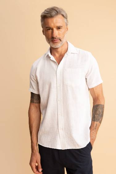 Regular Fit Shirt Collar Short Sleeve Shirt