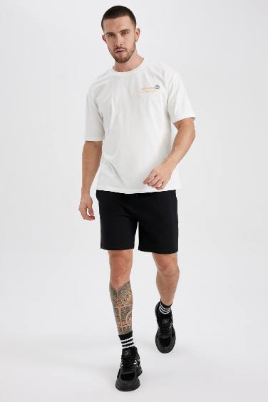 Defacto Fit Oversize Fit Crew Neck Printed T-Shirt
