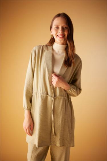 Relax Fit Shirt Collar Long Sleeve Tunic