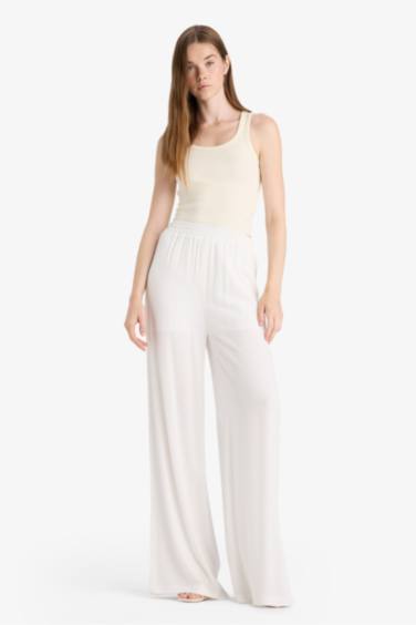 Wide Leg With Pockets Crinkle Viscose Trousers