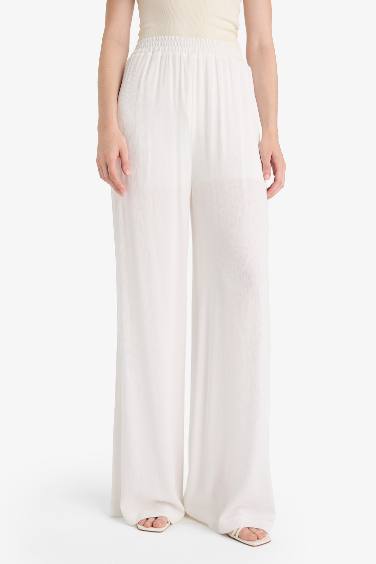 Wide Leg With Pockets Crinkle Viscose Trousers