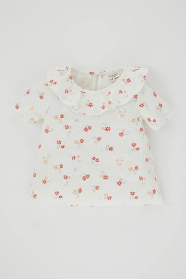 Regular Fit Flower Short Sleeve T-Shirt