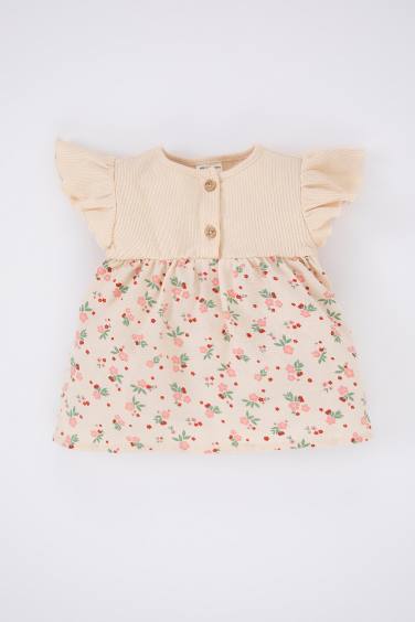 Baby Girl Crew Neck Floral Camisole T-Shirt