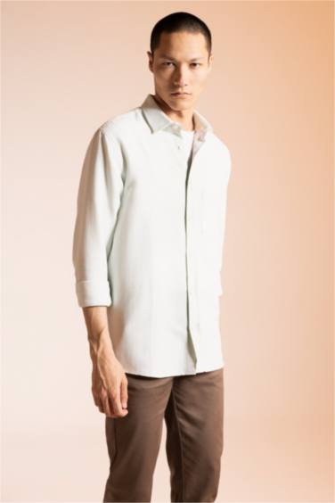 поло жаға мақта Ұзын жеңді көйлек