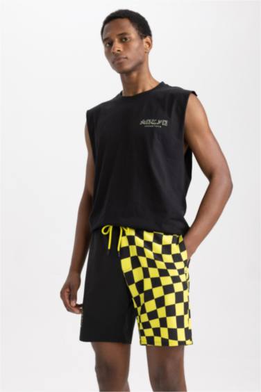 Stretchy Textured Knee Length Swimming Shorts