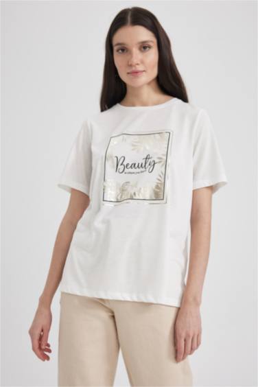 Regular Fit Bisiklet Yaka Kısa Kollu Tişört